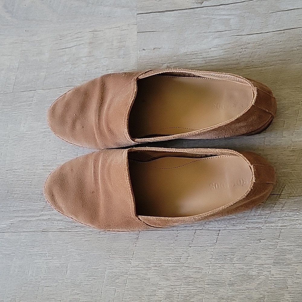 Soludos suede loafers in tan color size 8.5